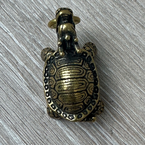 Solid Brass Handmade Turtle DIY Necklace Car Pendant Knife Beads Brass Lucky Tur - Picture 7 of 15